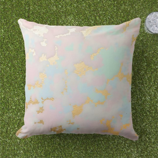 Lyx Populär Rosabränd Rosa Mint Guld Kollektion Kudde (Gräs)