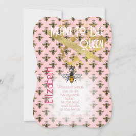 Lyx Rosa Bipastell Matris Drottning Guld Inbjudningar