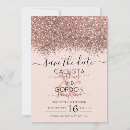 Lyx Rosa Guld Rosa Glitter Konfetti Bröllop Spara Datumet