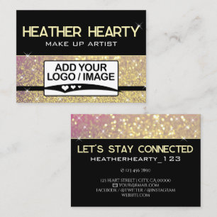 Lyx Rosa Guld Svart Glitter Logotyp Mall Visitkort