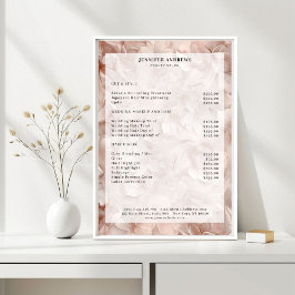 Lyx, rosabeige, blomma, salong Prislista Poster