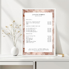 Lyx, rosabeige, blomma, salong Prislista Poster