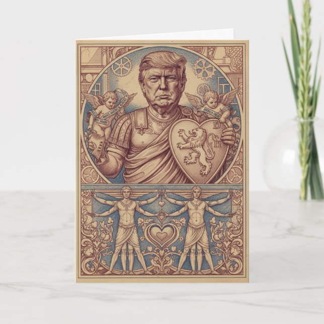 Lyx Sanguine Trump Valentinehälsning Helgkort (Framsida)