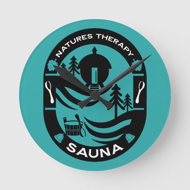 lyx Sauna Gift Rund Klocka (Framsida)