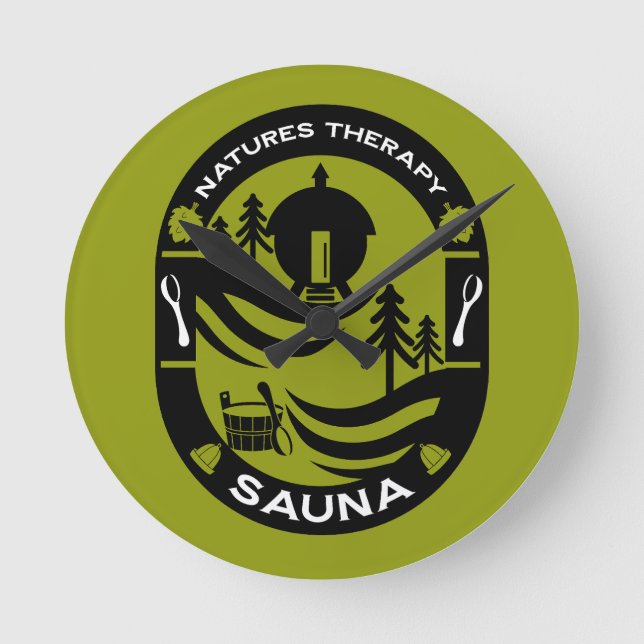 lyx Sauna Gift Rund Klocka (Framsida)