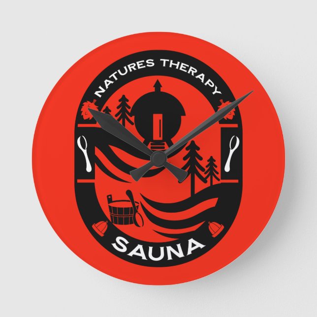 lyx Sauna Gift Rund Klocka (Framsida)