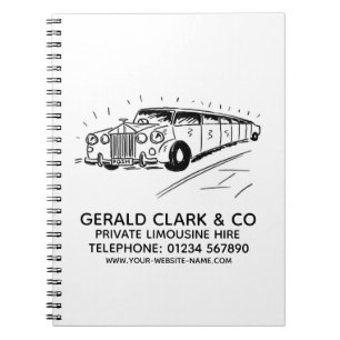 Lyx Stretch Limousine Hyr Notebook Anteckningsbok