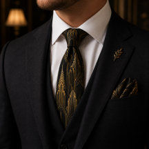 Lyx Svart Guld Art Deco Siluett Gatsby Bröllop