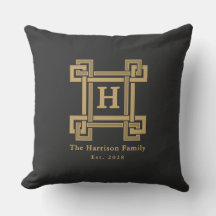 Lyx Svart Guld Grekisk Nyckel Monogram