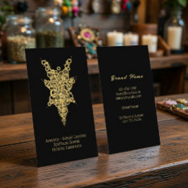 Lyx Svarta & Guld Mystiska Amuletter Ritual Ljus Visitkort