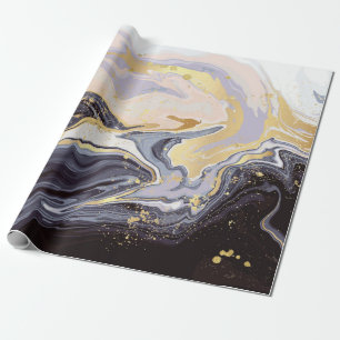 lyx tapet. Rosa och svart marmor och guld a Presentpapper