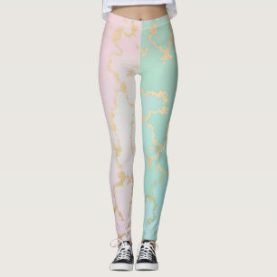 Lyx Trendig Rosenskär Mjuk Mint Guld Kollektion Leggings