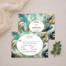 Lyx Turkos Guld Penseldrag RSVP
