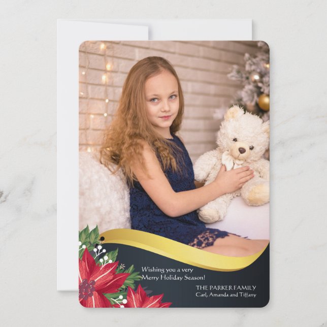 Lyx vinkar fotohelgdagkortet julkort (Framsida)