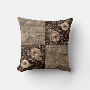 Lyx, Vintage, Vackra rosor blommar Kudde