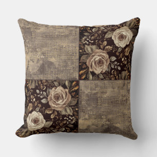 Lyx, Vintage, Vackra rosor blommar Kudde