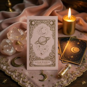 Lyxastrologi Rodnad Rosa Guld Celestiala Visitkort