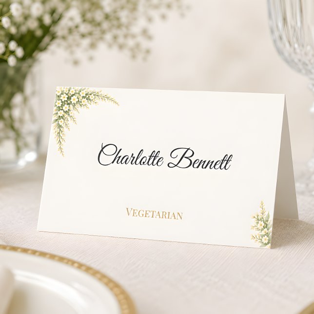Lyxbaby's Breath blomsterbröllop  Placeringskort (Luxury baby's breath wedding themed place card)