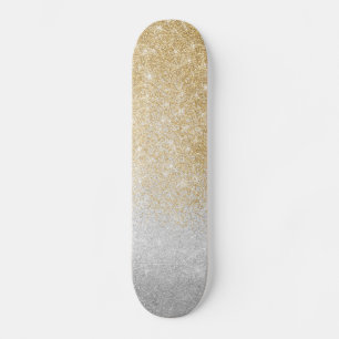 Lyxdesign för guld och Silver Glitter Mini Skateboard Bräda 18,5 Cm
