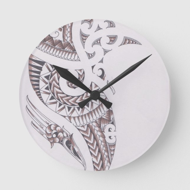 lyxdesigner för maori rund klocka (Framsida)