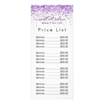 Lyxdroppar glitter lila Salon Rack Card