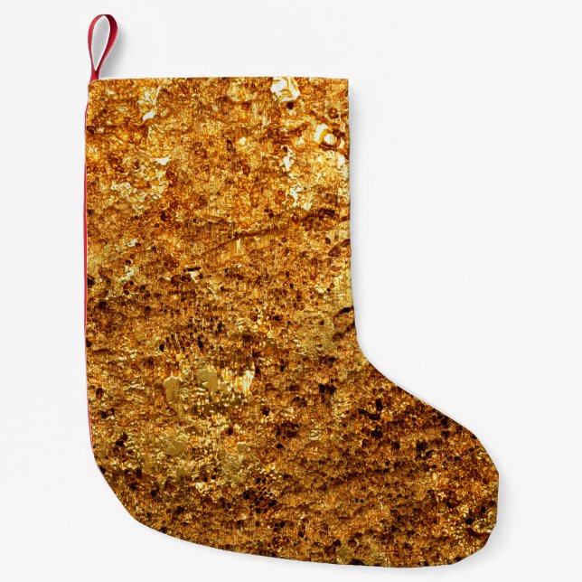 Lyxet guld struktur. liten julstrumpa (Framsidan)