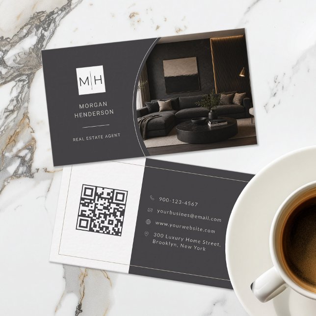 Lyxfastighetsmäklare Foto QR-kod  Visitkort (Skapare uppladdad)