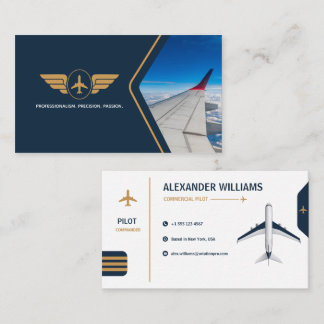 Lyxflygplans Pilot Mall | Modernt Flygbolag Visitkort