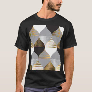 Lyxgeometri: svart, guld mönster t shirt