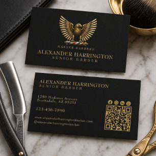 LyxGolden Eagle Barber Shoppe Logotyp Frisör Visitkort