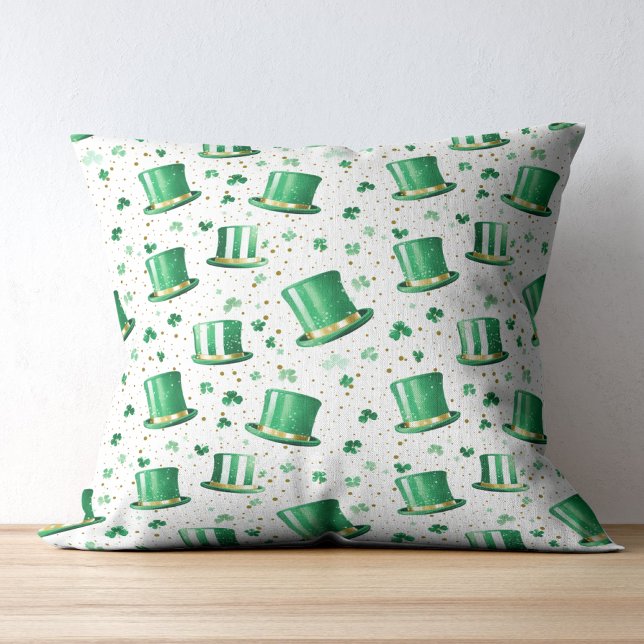 Lyxgröna guldfruar och Shamrocks Vita Kudde (Skapare uppladdad)