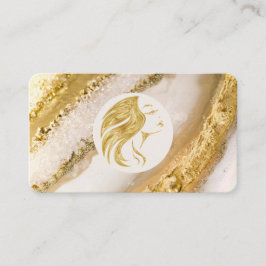 Lyxgul gyllene marmorhårstylist visitkort