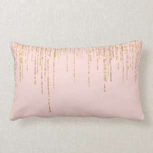  lyxid Rosa Guld Sparkly Glitter Fringe Lumbarkudde