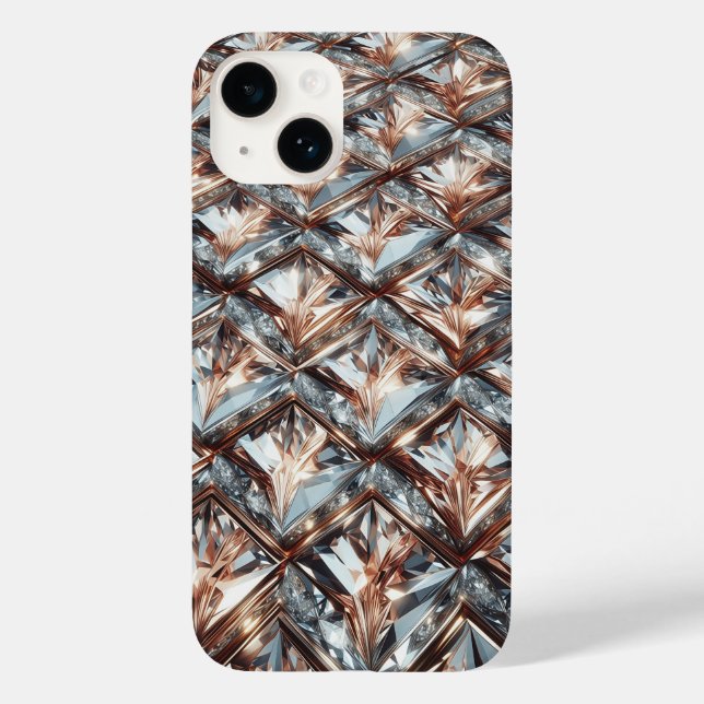 Lyxig 3D geometrisk diamant- och roséguldmosaik C (Baksida)