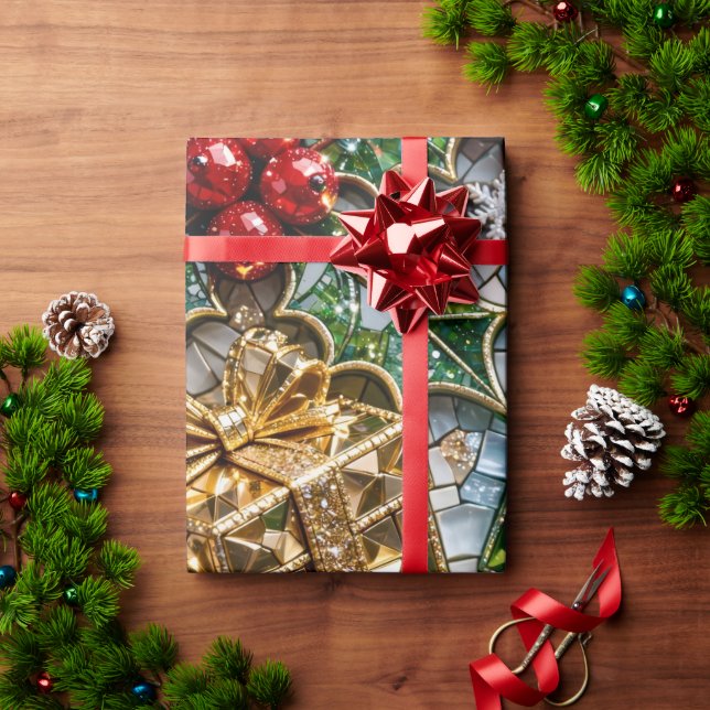 Lyxig 3D julmosaikrulle Presentpapper (Julgåva)