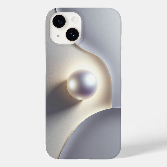 Lyxig 3D minimalist pärlsten med mjuk eterisk glan (Baksida)