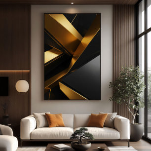 Lyxig 3D-vägg Modern Metallisk Design Canvastryck