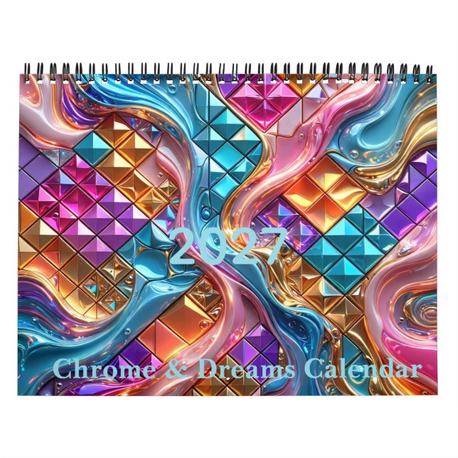 Lyxig Abstrakt 3D Mozaik Kalender 2027 (Omslag)