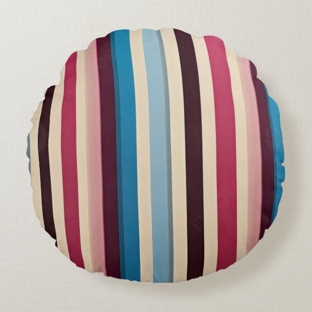 Lyxig Abstrakt Cirkulärtryck för Borstat Polyester Rund Kudde (Framsidan)