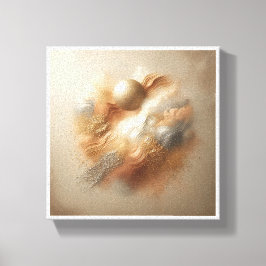 Lyxig Abstrakt Sand & Puderkonst - Champagneguld Canvastryck