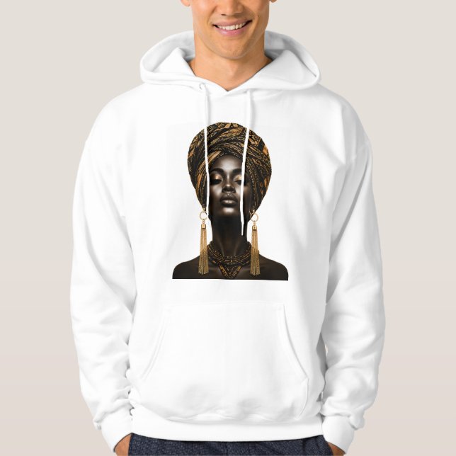 Lyxig Afro Art Mode Hoodie (Framsida)
