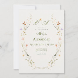 Lyxig akvarellblomma bröllopsinbjudan | Elegant Inbjudningar
