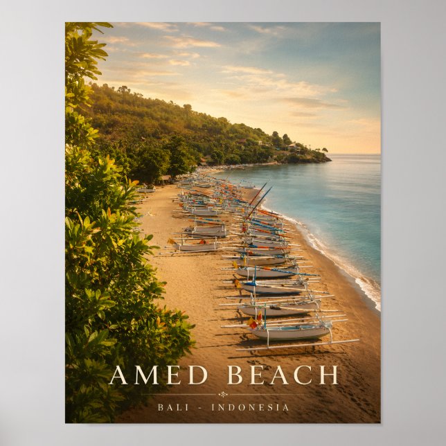 Lyxig Amed Beach Bali Affisch (Framsidan)