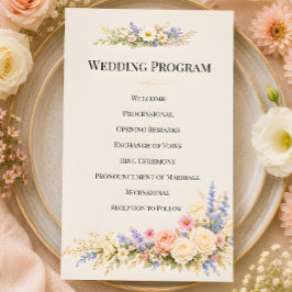 Lyxig äng med vilda blommor och romantiska blommor