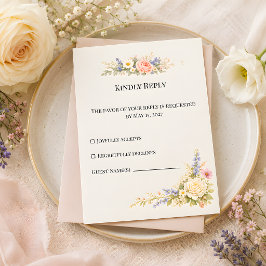Lyxig äng med vilda blommor & romantiska pastellfä OSA kort