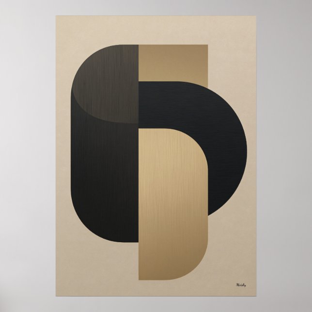 Lyxig arkitektonisk geometri nr 03 – Japandi-konst Poster (Framsidan)