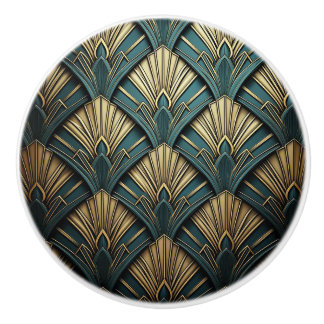 Lyxig Art Deco-fläktsdesign Knopp