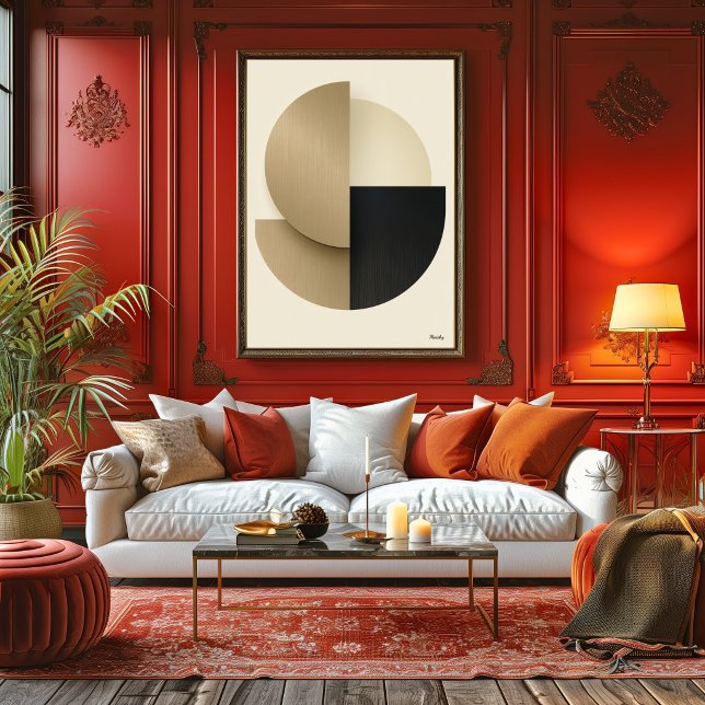 Lyxig Art Deco Geometrisk Väggkonst | Minimal Guld (Skapare uppladdad)