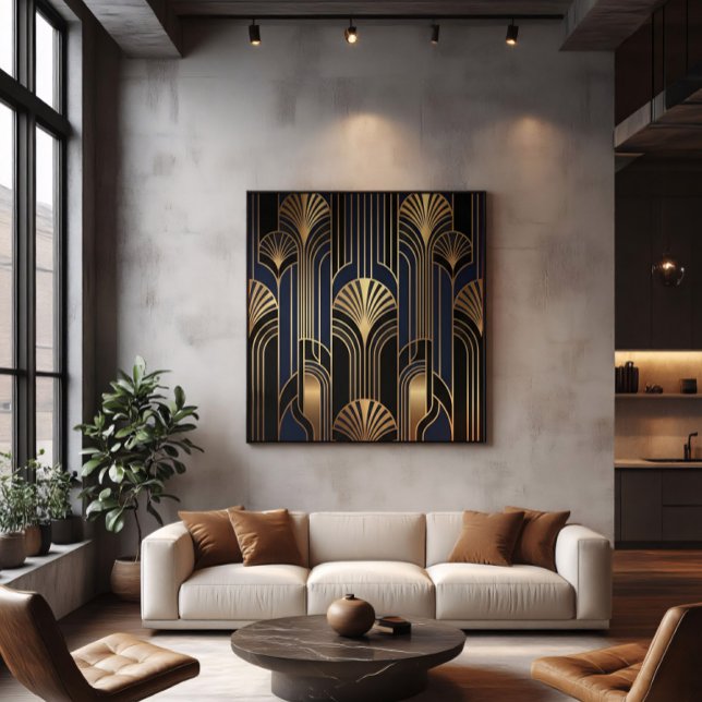 Lyxig Art Deco Guld Fläktmönster Poster (Skapare uppladdad)