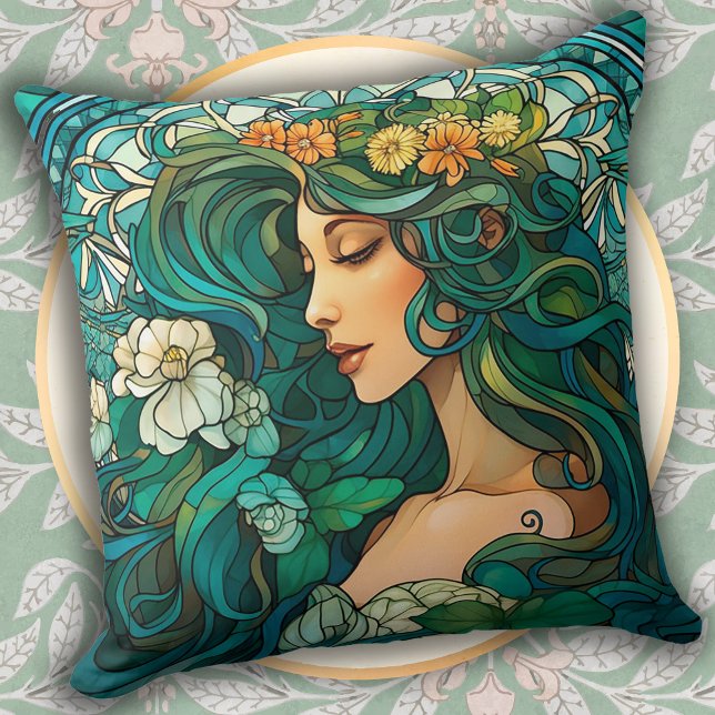 Lyxig Art Nouveau-stil hemdekor Kudde (Skapare uppladdad)